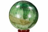 Polished Green Fluorite Sphere - Madagascar #106291-1